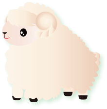 可愛い羊のイラスト（横向き）