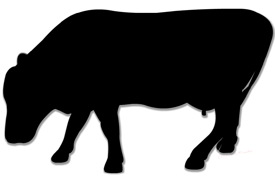 牛のシルエット Akの干支のイラスト